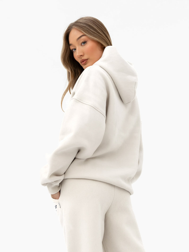 Varsity Oversized Hoodie - Chalk & True Navy