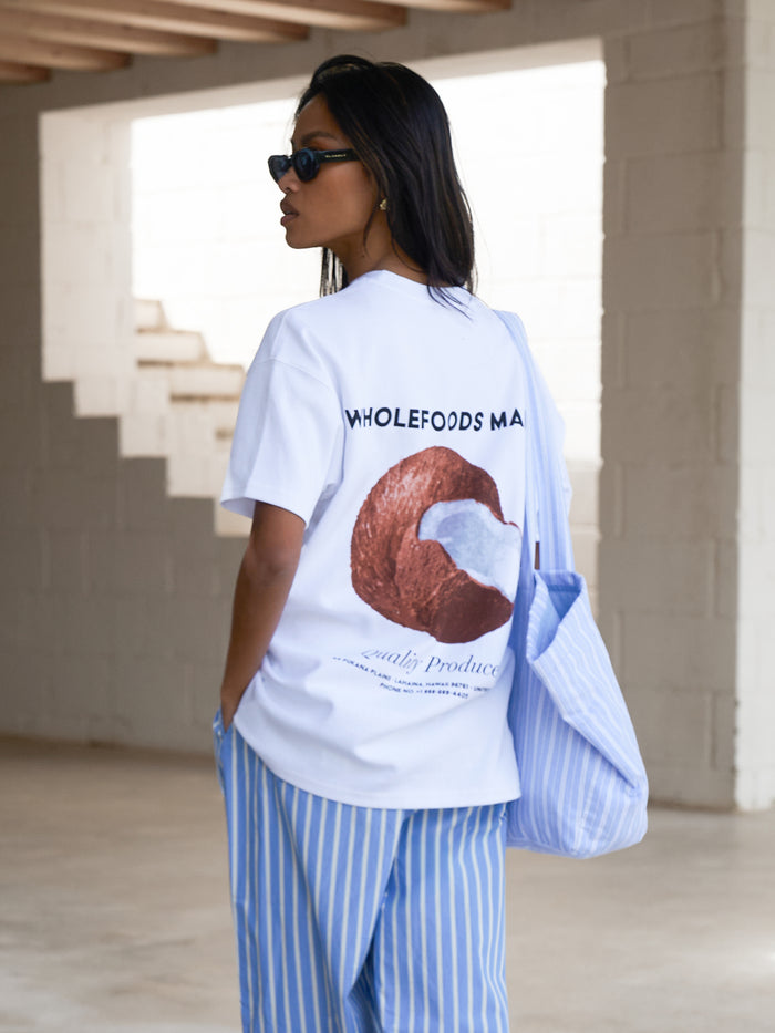 Connie Coconut Oversized T-Shirt - White