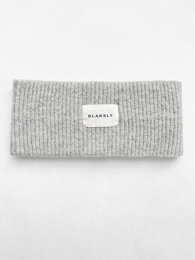 Label Knitted Headband - Marl Grey