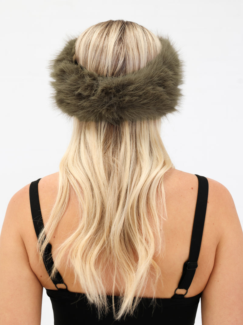 Gigi Faux Fur Headband - Green