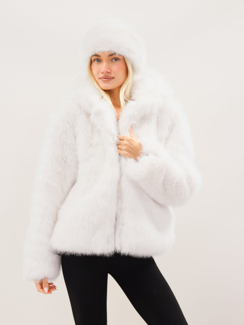 Gigi Faux Fur Headband - Off White