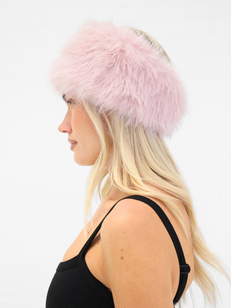 Gigi Faux Fur Headband - Pink
