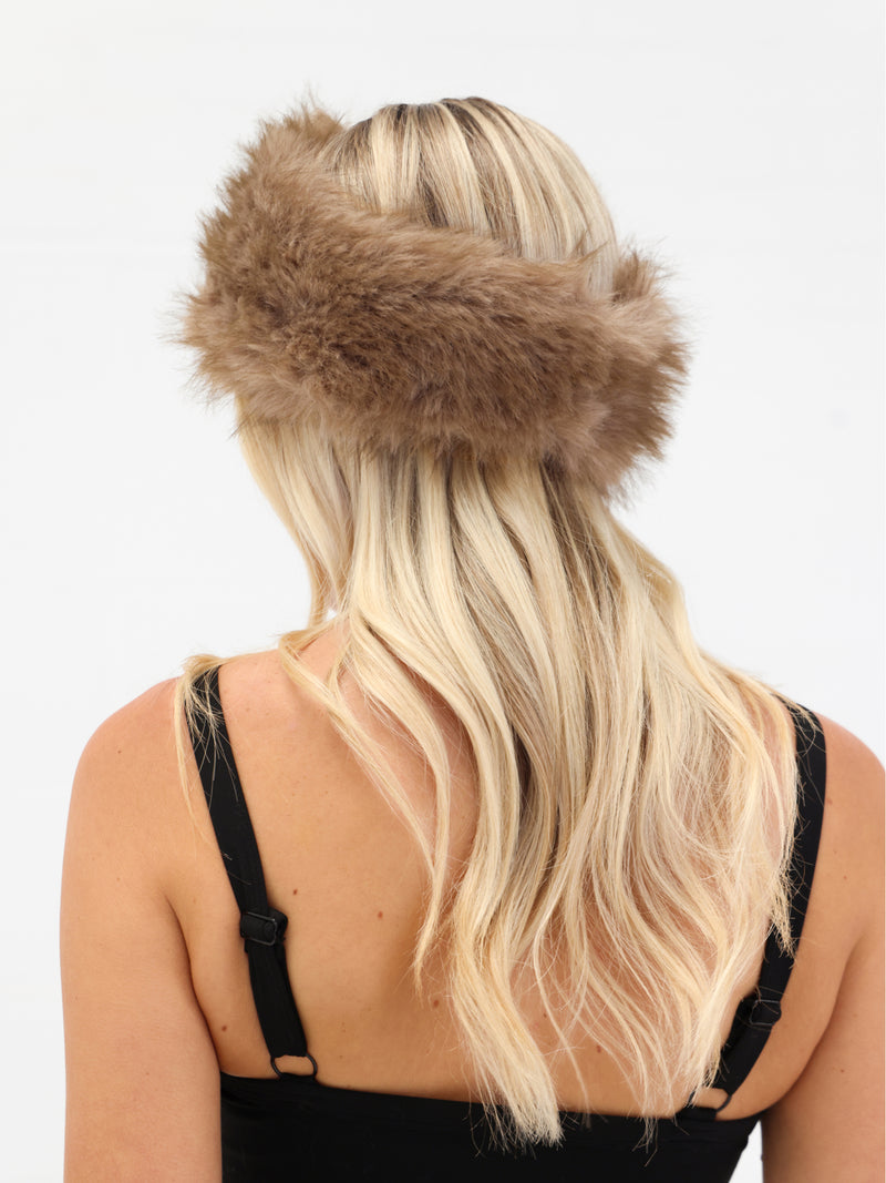 Gigi Faux Fur Headband - Light Brown