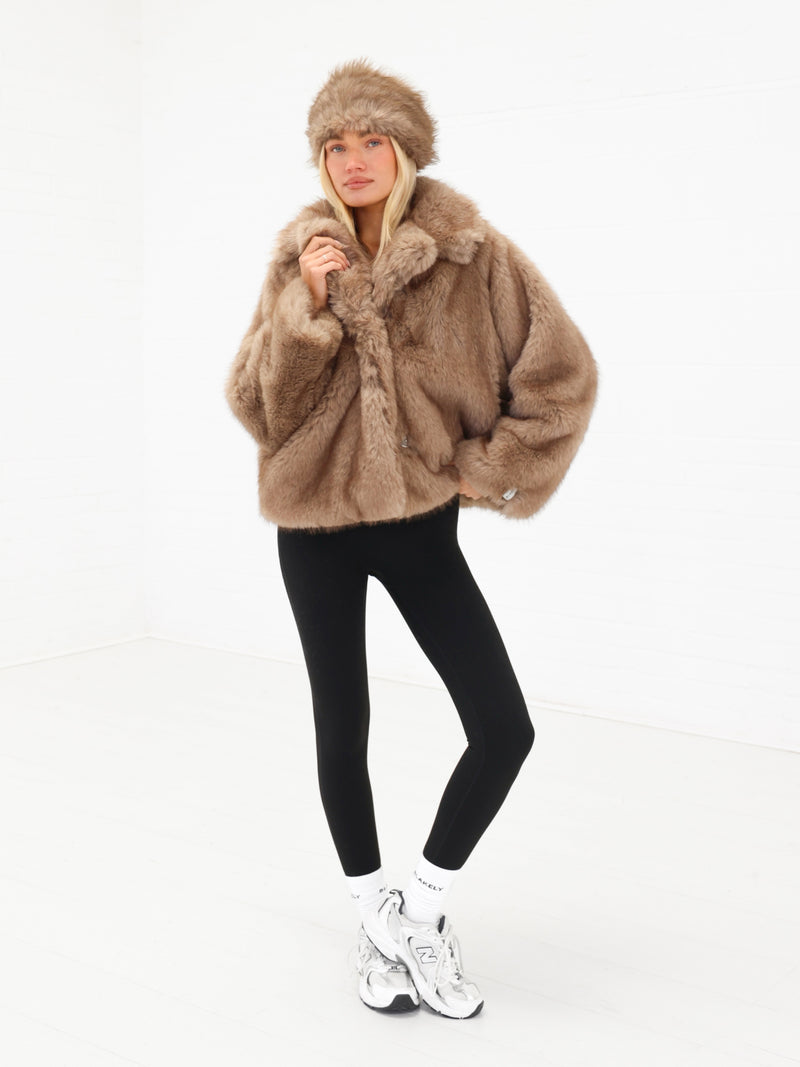 Gigi Faux Fur Headband - Light Brown
