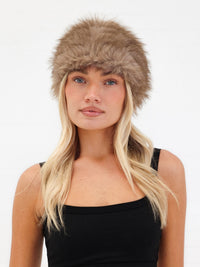 Gigi Faux Fur Headband - Light Brown