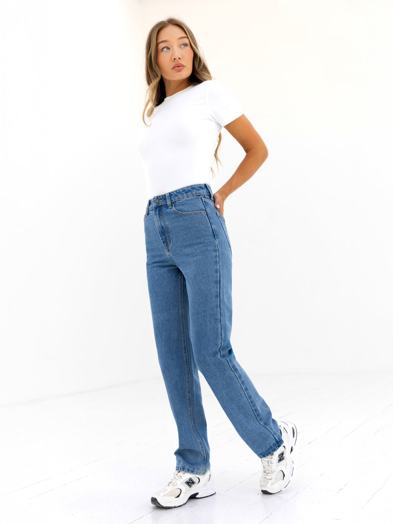 Blakely Straight Cut Jeans - Mid Blue