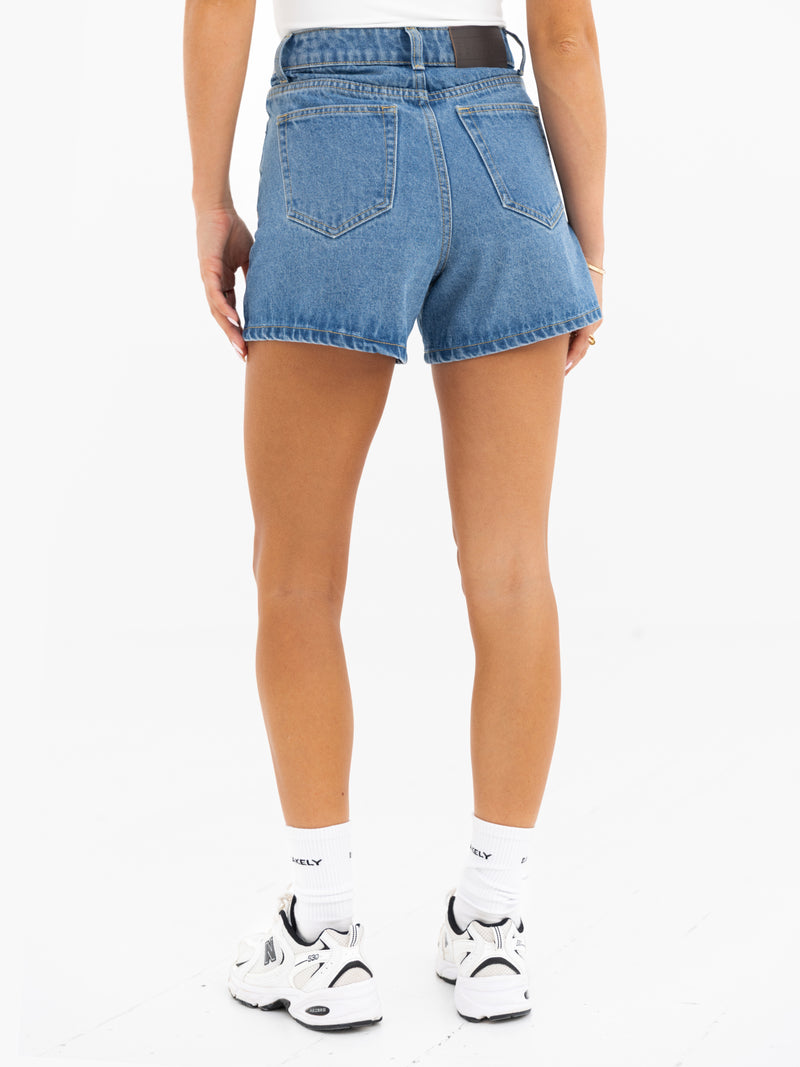 Blakely High Rise Denim Shorts - Mid Blue