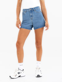 Blakely High Rise Denim Shorts - Mid Blue
