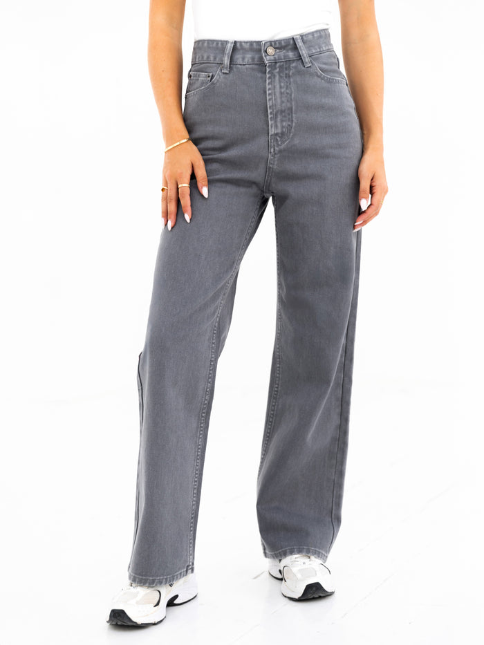 Blakely Wide Leg Jeans - Grey