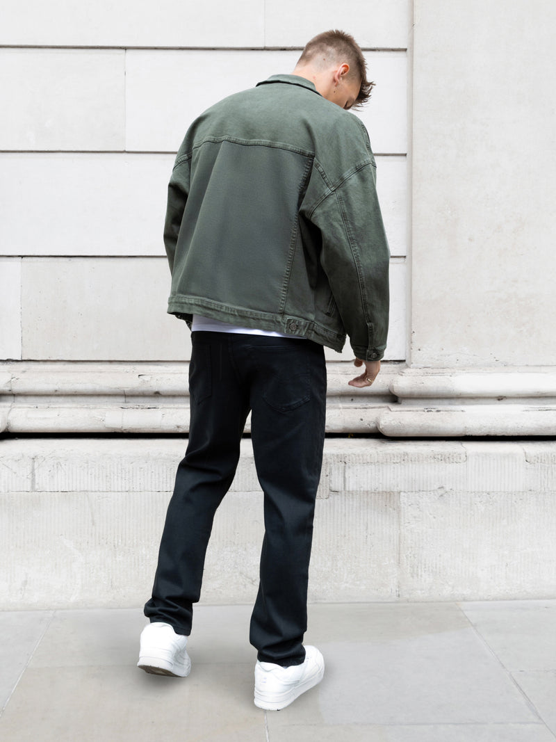 Blakely Denim Trucker Jacket - Olive Green