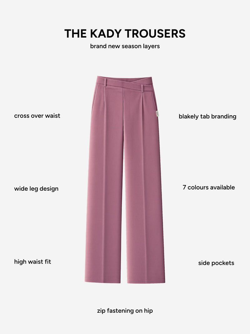 Kady Cross Over Trousers - Dusty Rose