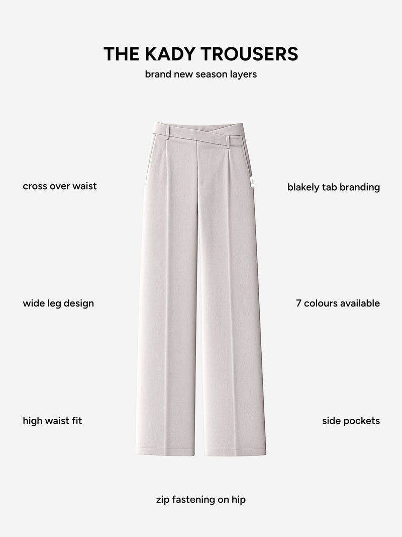 Kady Cross Over Trousers - Pebble