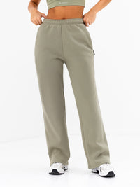 Isabel Wide Leg Sweatpants - Olive