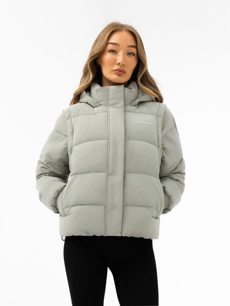 Multiway Puffer Coat 2 - Sage Green