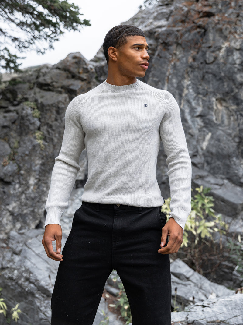 Olton Knit Sweater - Marl White