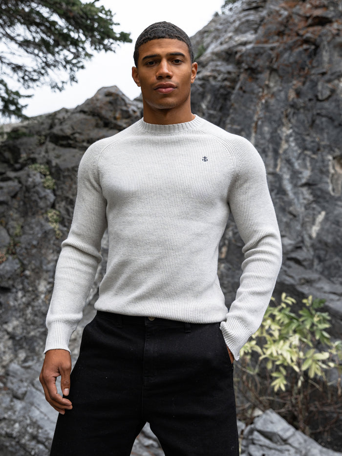 Olton Knit Sweater - Marl White