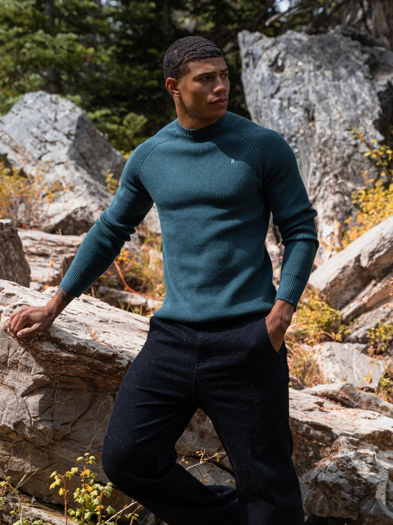 Olton Anchor Knit Sweater - Teal Green