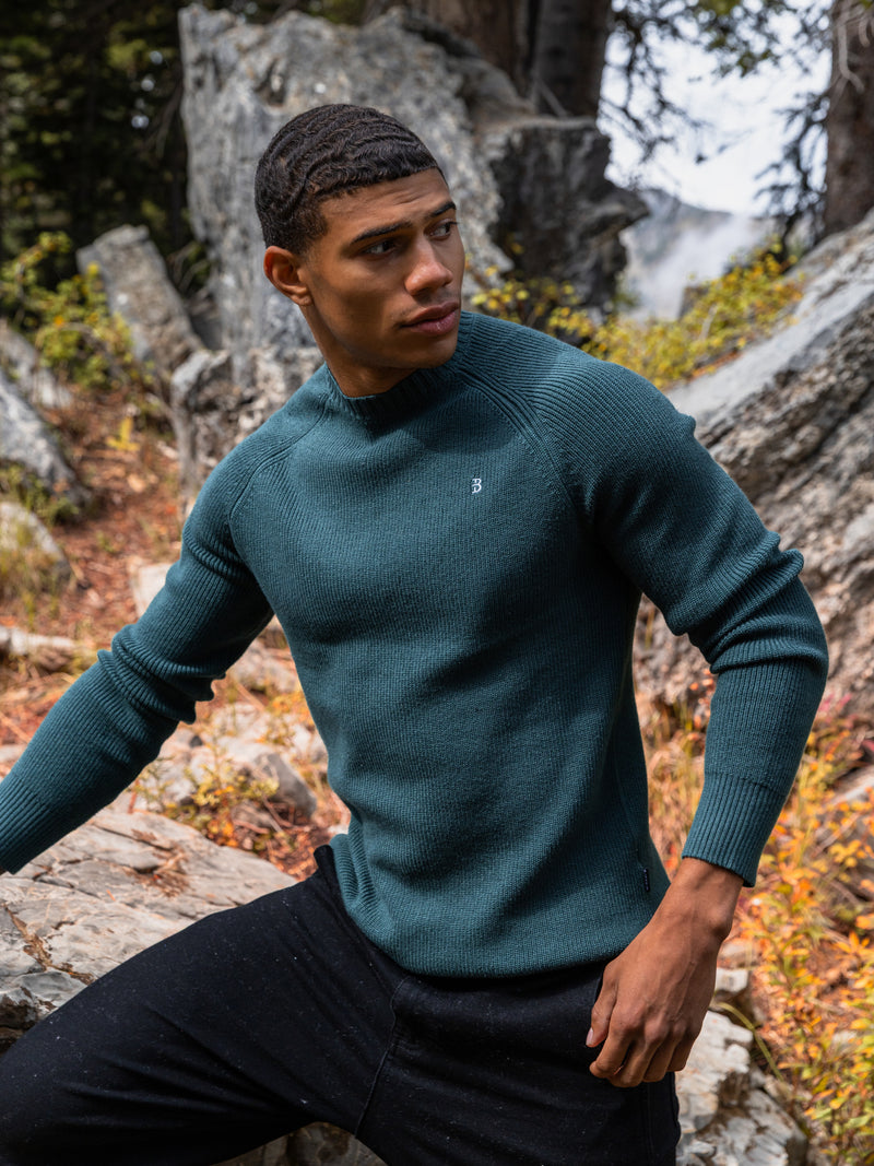 Olton Anchor Knit Sweater - Teal Green
