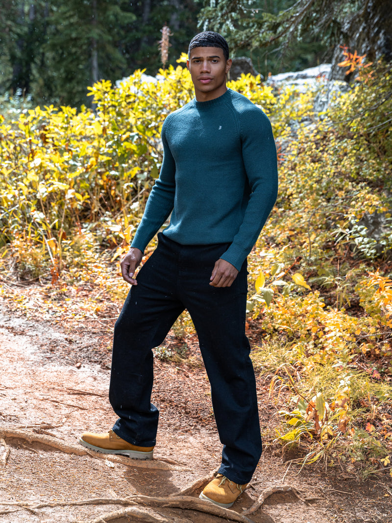 Olton Anchor Knit Sweater - Teal Green