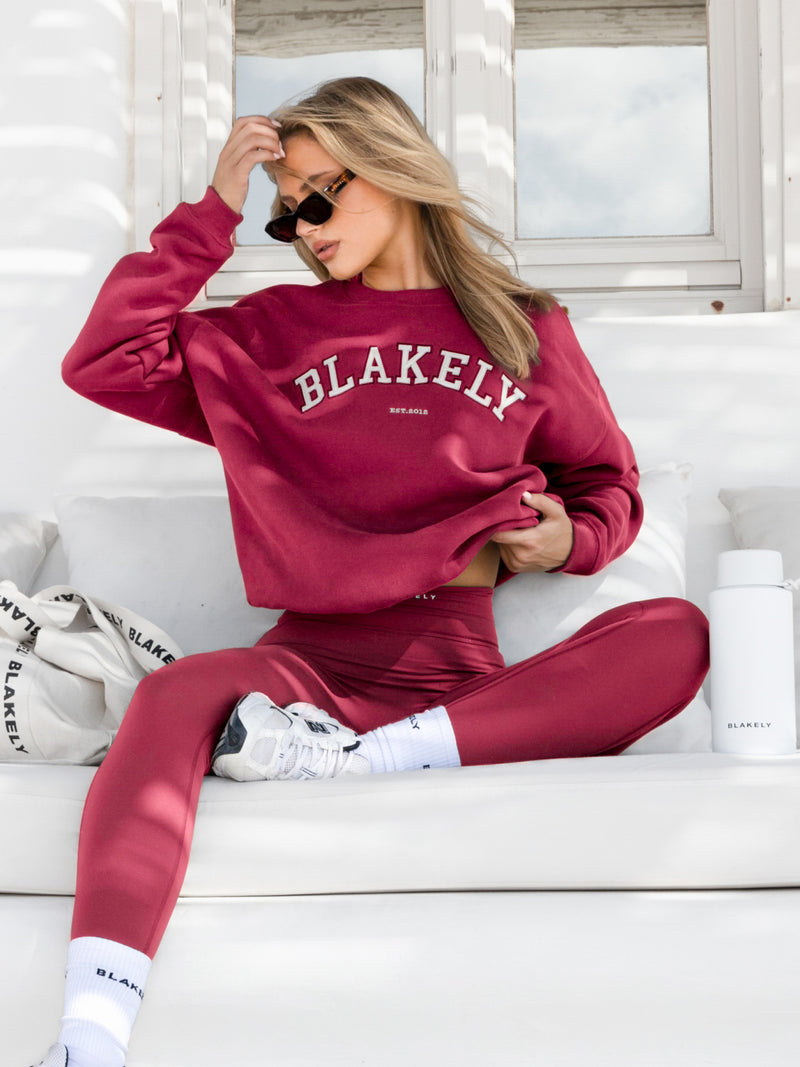 Varsity Oversized Sweater - Deep Pink