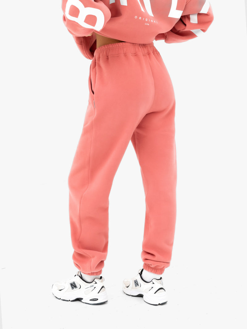 Isabel Cuffed Sweatpants - Sunrise Coral