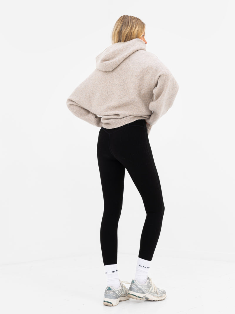 Oversized Knitted Hoodie - Toasted Taupe
